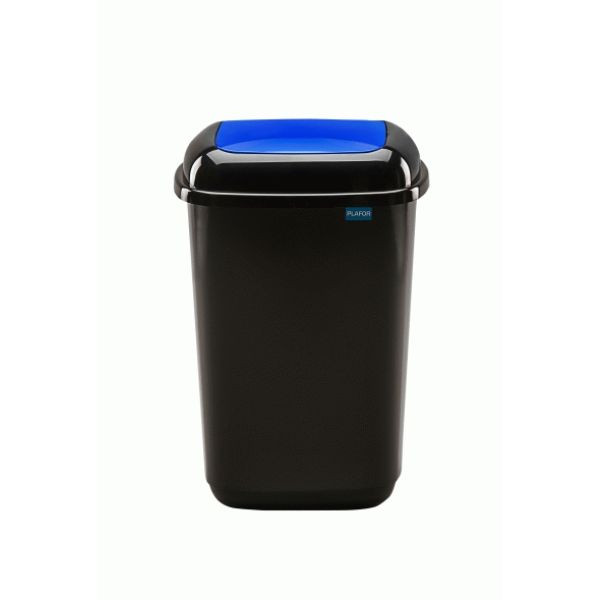 Contico 50L black bin with blue flip top lid IE000392 - 1