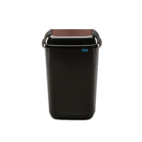 Contico 50L black bin with brown flip top lid IE000393 - 1