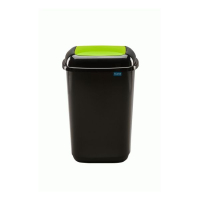 Contico 50L black bin with green flip top lid IE000394