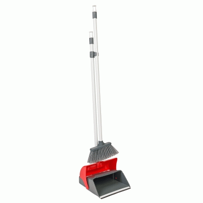 Dustpan and brush | lobby set | red | Contico Economy IE000430 - 1