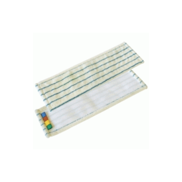 Flat mop head | velcro microfibre white/blue | Contico economy IE000412 - 1