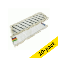 Flat mop head 40cm | velcro microfibre white/grey | Contico | 10-pack IE000419
