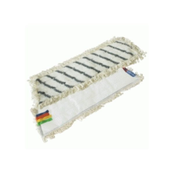 Flat mop head 40cm | velcro microfibre white/grey | Contico IE000418 - 1