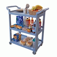 Janitor trolley | black | Contico 3 shelf catering service IE000440 - 1