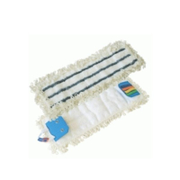 Contico King Speedy microfibre flat mop with grey scrub strips & fringe IE000386