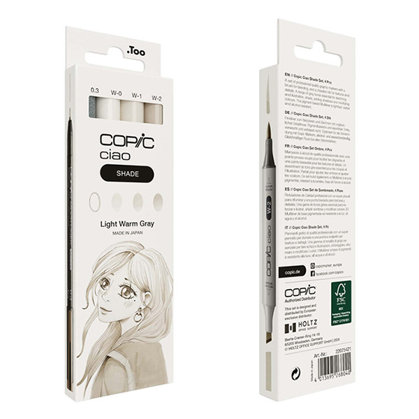 Copic Ciao Shade Light Warm Grey marker set (4-pack) 22075421 311030 - 4