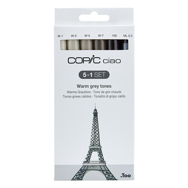 Copic Ciao Warm Grey Tones marker set (6-pack) 22075565 311015 - 1
