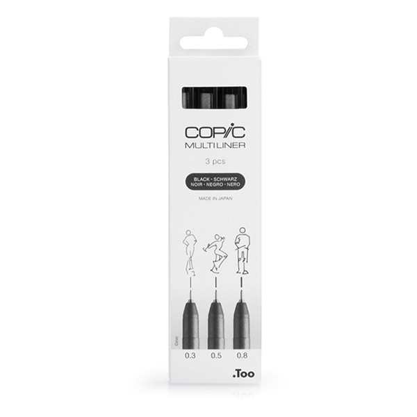 Fineliner | 0.3mm-0.8mm | black | Copic Multiliner | 3-pack 311017 - 1