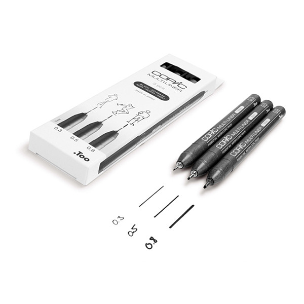 Fineliner | 0.3mm-0.8mm | black | Copic Multiliner | 3-pack 311017 - 2