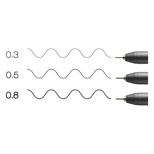 Fineliner | 0.3mm-0.8mm | black | Copic Multiliner | 3-pack 311017 - 3
