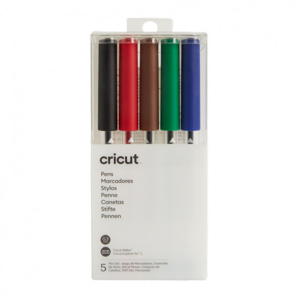 Cricut Explore/Maker permanent pen set with extra fine point, 0.3mm (5-pack) 904327 257051 - 1