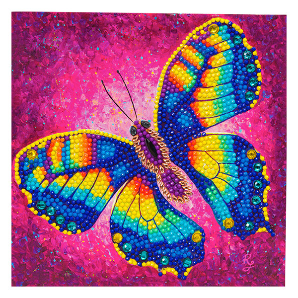 Crystal Art Butterfly diamond painting card kit, 18cm x 18cm CCK-A79 400926 - 1