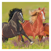 Crystal Art Galloping Horses diamond painting card, 18cm x 18cm CCK-IT5 400919