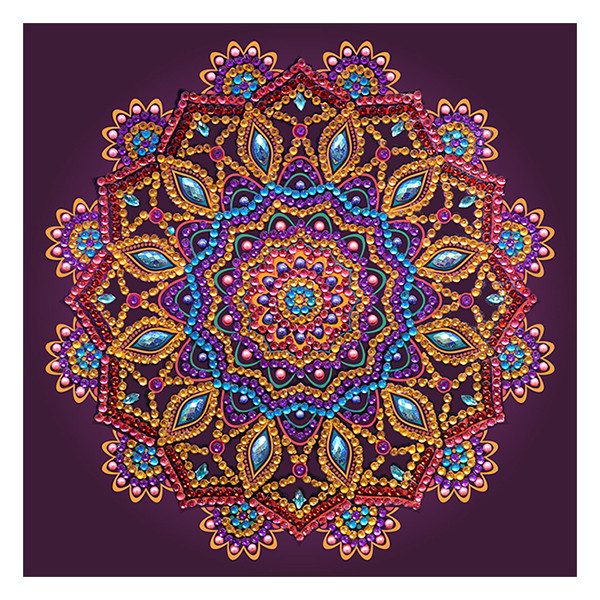 Crystal Art Purple Mandala diamond painting card, 18cm x 18cm CCK-A75 400916 - 1