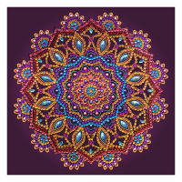 Crystal Art Purple Mandala diamond painting card, 18cm x 18cm CCK-A75 400916