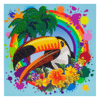 Crystal Art Rainbow Toucan diamond painting card, 18cm x 18cm CCK-A78 400923