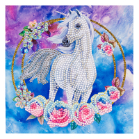 Crystal Art Unicorn Garland diamond painting card kit, 18cm x 18cm CCK-A85 400933
