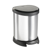 Curver Decobin metallic silver oval waste bin + inner bucket, 5 litres 243883 - 1