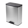 Curver Decobin metallic silver rectangular duo waste bin, 26+26 litres 243887 - 1