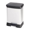 Curver Decobin metallic silver rectangular waste bin, 30 litres 243884 - 1