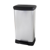 Curver Decobin metallic silver rectangular waste bin, 50 litres 243885 - 1