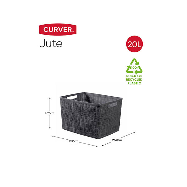 Curver Jute dark grey L storage basket, 20 litres 243860 - 2