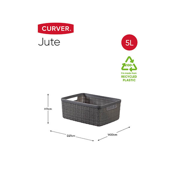 Curver Jute dark grey S storage basket, 5 litres 243858 - 2