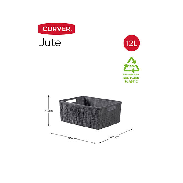 Storage basket 12L | dark grey | Curver Jute 243859 - 2
