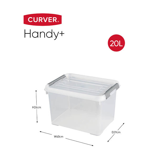 Storage box 20L | transparent | Curver Handy+ 243876 - 2