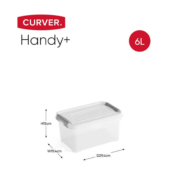 Storage box 6L | transparent | Curver Handy+ 243874 - 2
