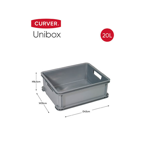 Curver Unibox silver classic M crate, 20 litres 243881 - 2