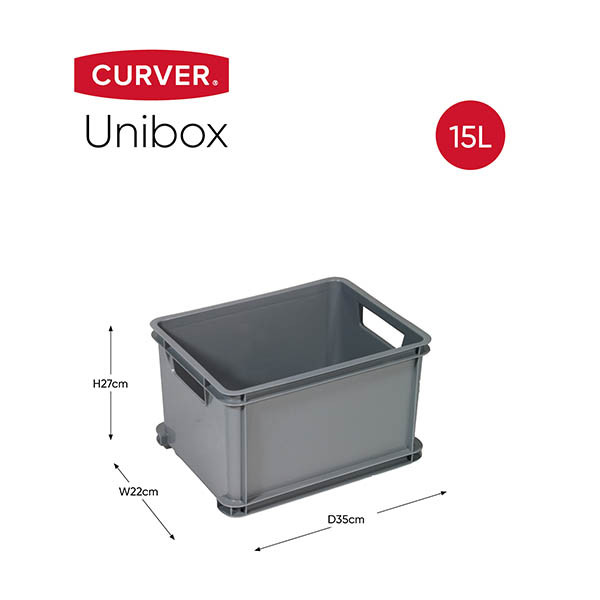 Curver Unibox silver classic S crate, 15 litres 243880 - 2