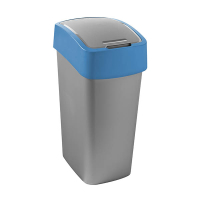 Waste bin (45L) | Curver Flip Bin Recycling silver/blue 243892