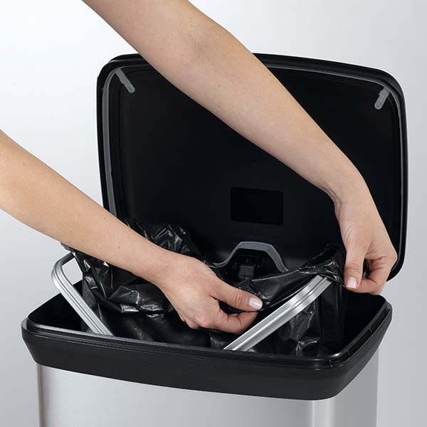 Waste bin (50L) | Curver Decobin metallic silver 243885 - 3