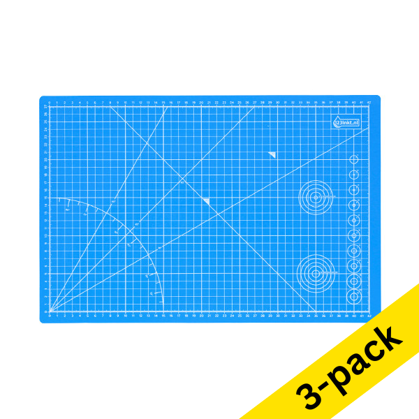 Cutting mat A3 (450 x 300mm) | 5-layer | 123ink 3-pack 303038 - 1