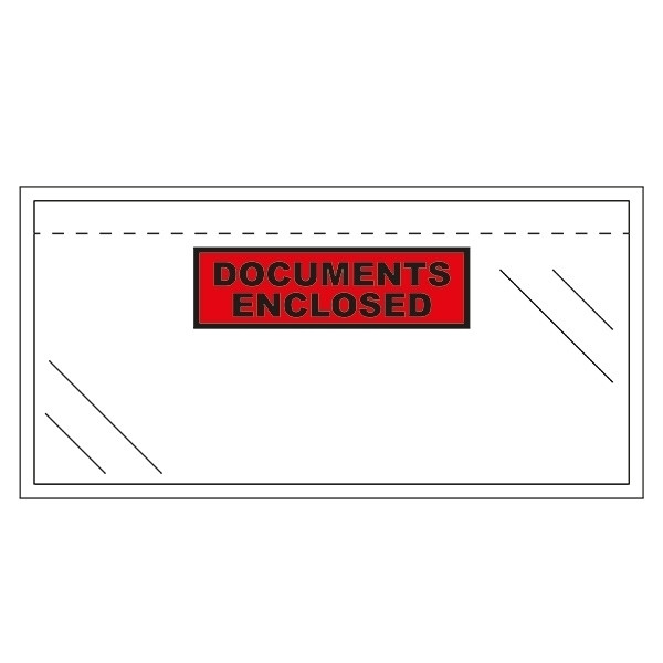 DL "DOCUMENTS ENCLOSED" packing list envelope 225 x 122mm | transparent self-adhesive | 123ink | 1,000-pack 300773 - 1