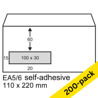 DL (EA5/6) envelope with window on left 110 x 220mm | white self-adhesive | Raadhuis Exclusive | 200-pack 209170