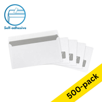 DL (EA5/6) envelope with window on right 110 x 220mm | white self-adhesive | 123ink | 500-pack