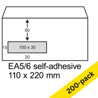 DL (EA5/6) envelope with window on right 110 x 220mm | white self-adhesive | Raadhuis Exclusive | 200-pack 209172
