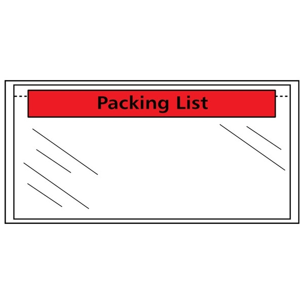 DL "PACKING LIST" packing list envelope 225 x 122mm | transparent self-adhesive | 123ink | 1,000-pack 300786 - 1