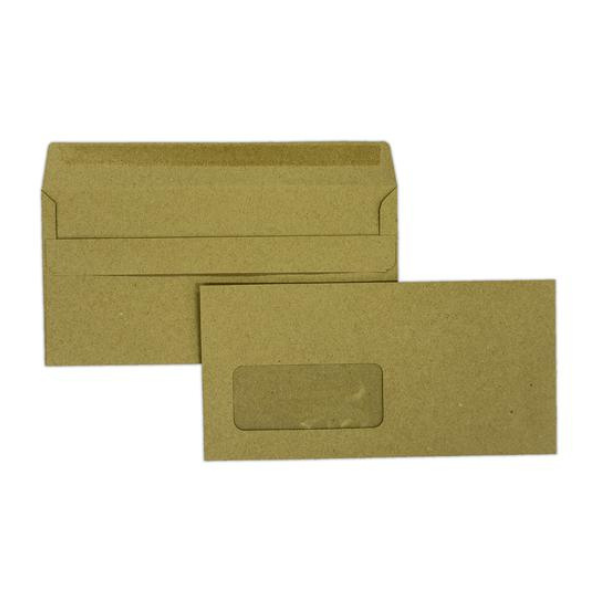 DL envelope with window on left 110 x 220mm | manilla self-adhesive | Treesaver | 500-pack 520102 - 1