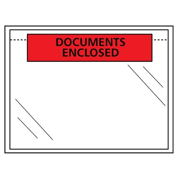 "DOCUMENTS ENCLOSED" envelope 165 x 122mm (A6) | self-adhesive | 123ink | 1,000-pack 300772 - 1
