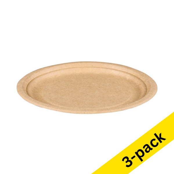 Depa disposable kraft cardboard plates, 18cm (300-pack) 423537 - 1