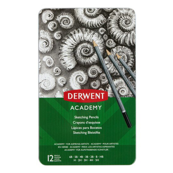 Pencils in tin case | Derwent Academy | 12-pack 209805 - 1
