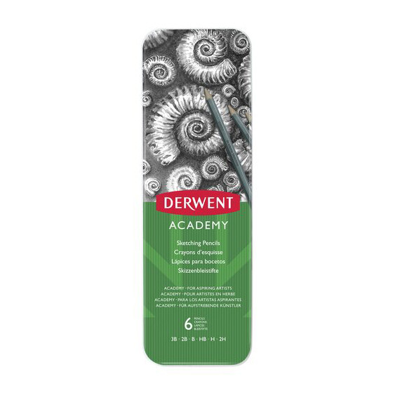 Pencils in tin case | Derwent Academy | 6-pack 209804 - 1