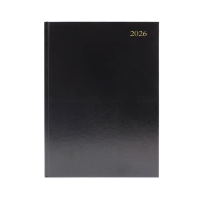 Desk diary 2026 A5 | 2 days per page | black 299192