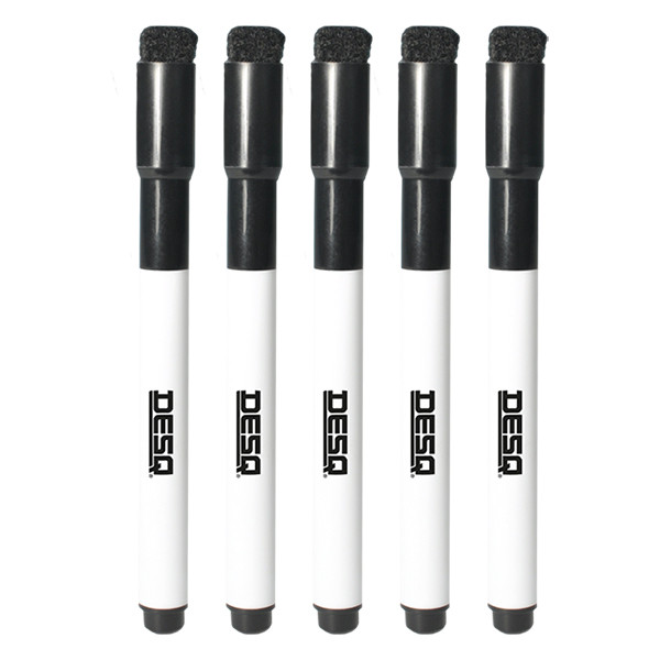 Whiteboard marker with eraser cap 1mm round | black | Desq | 5-pack 400747 - 4