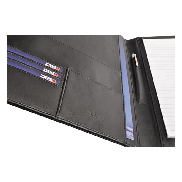 Desq black A4 leather writing folder 400791 - 4