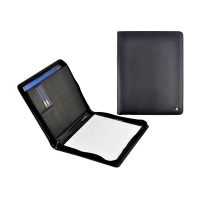 Desq black A4 leather writing folder with zipper 3690 400790