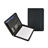 Desq black A4 writing folder with zipper and calculator 3685 400787